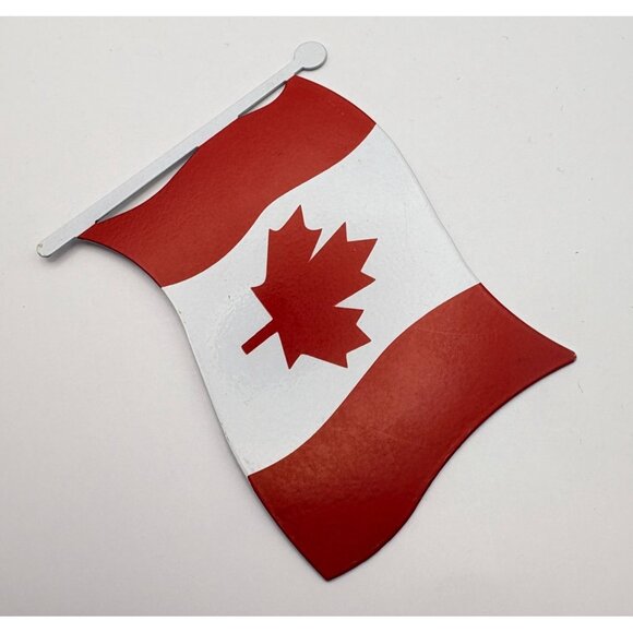 Canadian Flag Refrigerator Magnet Maple Leaf Metal Red White - Picture 4 of 6